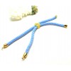 Support bracelet Intercalaire Arbre cordon Nylon ajustable avec accroche  Laiton Doré 18KT Coloris Bleu Ciel