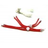 Support bracelet Intercalaire Arbre cordon Nylon ajustable avec accroche  Laiton finition Platinum Coloris Rouge