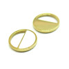 Pendentif Cercle avec Nacre 12mm en acier Inoxydable 316 finition à l'or fin 14K