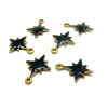 Sequins résine émaillées Etoiles 10 par 13mm Noir
