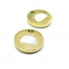 Pendentif Cercle Lever du soleil avec Nacre 18.5mm en acier Inoxydable 316 finition à l'or fin 14K