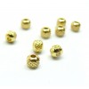 Perles Intercalaires rondes travaillés 4 mm en Acier Inoxydable finition Doré