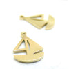 Pendentifs Bateau, Voilier 10 mm en acier Inoxydable 304 finition Doré 14KT