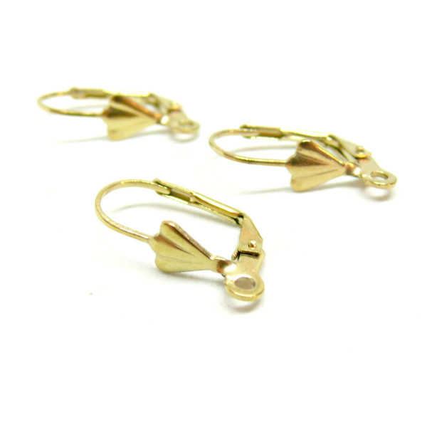 Boucles d’Oreilles Dormeuses Éventail avec Attache – Acier Inoxydable 304 – Finition Doré Placage Ionique