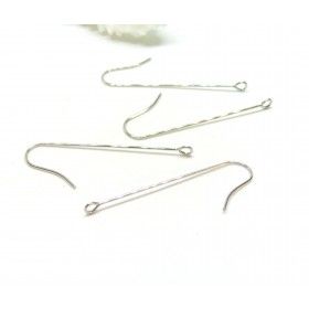 Crochets boucles d’oreilles 39 mm – Acier inoxydable 316L – Finition Argenté