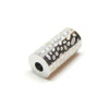 Perle Intercalaire Tube martelé 12mm en acier Inoxydable 316 finition Argent Platine