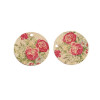 Pendentifs, breloques stardust Ronde 20mm, Pivoine Doré
