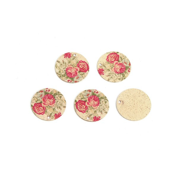 Pendentifs, breloques stardust Ronde 20mm, Pivoine Doré
