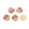Pendentifs, breloques stardust Ronde 20mm, Pivoine Doré