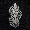 Estampes Pendentifs Triple Fleurs 38mm métal finition Argenté
