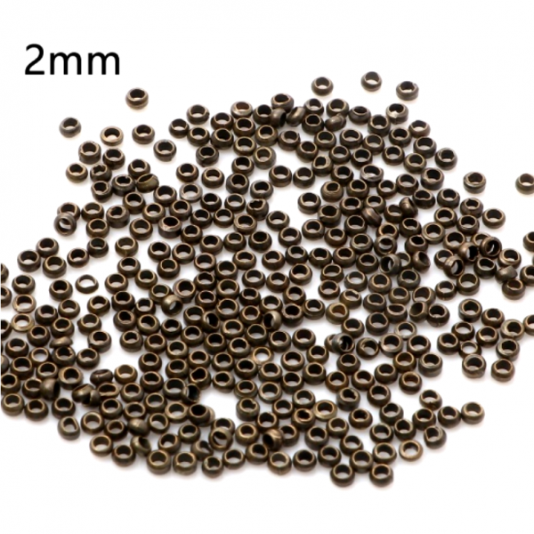 Perles à Écraser 2mm Cuivre finition Bronze