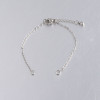 Bracelet ajustable avec chaine d'extension 14cm maille rectangle 2mm en Acier Inoxydable 304 coloris Argent Platine Rhodié