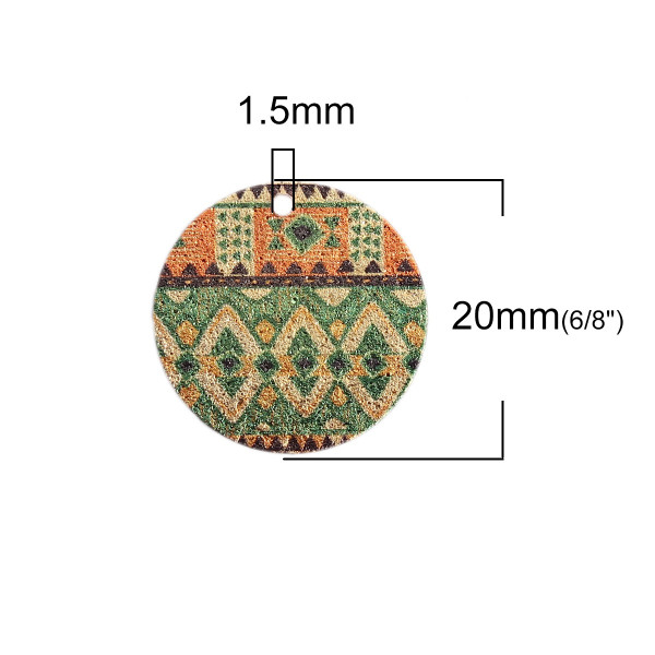 Pendentifs breloques stardust Ronde 20mm Géométrique Doré