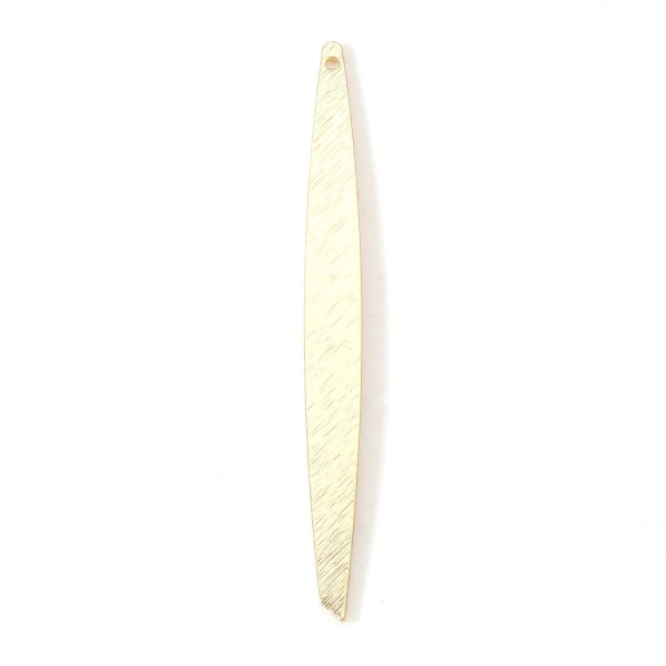 Pendentifs Oblongs Fins 62mm – Laiton Doré  à l'or fin 18K