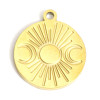Pendentifs Soleil 14.5mm  en Acier Inoxydable 316L Doré