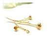 Pendentif Fleur sur Tige 42mm – Cuivre Doré à l'or fin 18K