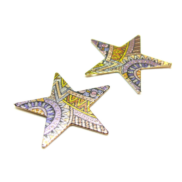 Pendentifs breloques stardust Etoile 25mm  Doré