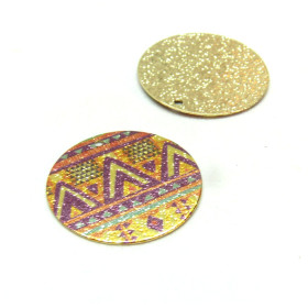 Pendentifs Breloques Stardust Ronde 20mm Géométrique Doré