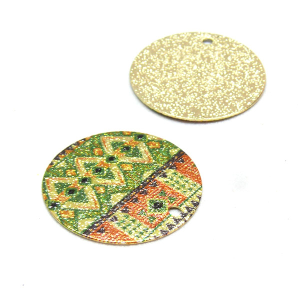 Pendentifs breloques stardust Ronde 20mm Géométrique Doré