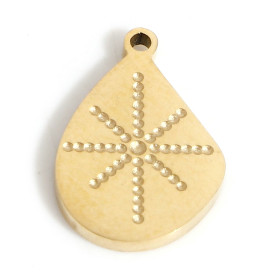 Pendentifs Médaillon Goutte avec Etoile 11mm en Acier Inoxydable 316 Doré pour bijoux raffinés