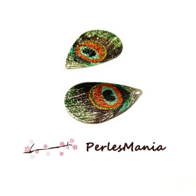 Pendentifs Stardust Goutte Le Paon 27mm Doré