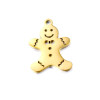 Pendentifs Bonhomme en Pain d'épice 19mm en Acier Inoxydable 304 Doré