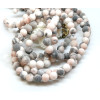 Perles rondes 6mm Jaspe Zèbre Rose effet GIVRE