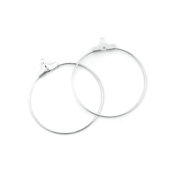 Boucles d'oreilles Créoles Cintres  30mm métal couleur Argent Platine