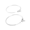 PS110118453 PAX 20 Boucles d'oreilles Créoles Cintres  30mm métal couleur Argent Platine