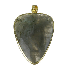 Pendentif Labradorite avec bélière en laiton finition doré