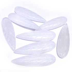 Pendentif feuille Jade Blanc 34mm