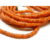Perles nacre véritable Heishi Rondelles 6mm coloris Orange
