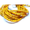 Perles nacre véritable Heishi Rondelles 6mm coloris Jaune Orangé