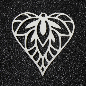 Estampes Pendentifs Coeur Travaillé 30mm métal finition Argent Platine