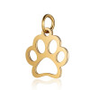 Pendentifs avec anneau  Patte de Chien et Chat 12 mm en Acier Inoxydable Doré