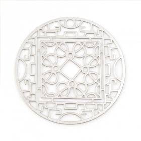 Estampes pendentif multiconnecteur filigrane Mandala 26mm métal finition Argenté