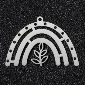 Estampes Pendentifs Arc en ciel 38mm métal finition Argent Platine