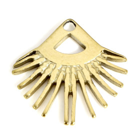 Pendentif Art Deco style Eventail 19mm en Acier Inoxydable 304 Doré