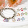 Pendentifs résine émaillées Fleurs de Sakura 10mm Rose sur métal Doré