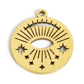 Pendentif Médaillon Grigri  Amulette 15mm en Acier Inoxydable 304 Doré pour bijoux raffinés