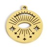 Pendentif Médaillon Grigri  Amulette 15mm en Acier Inoxydable 304 Doré pour bijoux raffinés
