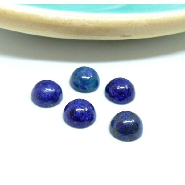 cabochons, demi perle 6mm, Lapis lazuli, Coloris 33