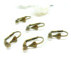 Boucles d'oreille Dormeuse forme Eventail Laiton finition Bronze