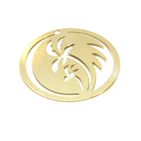 Estampes Pendentifs Palmier 30mm métal finition Doré