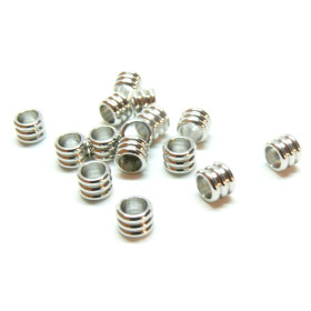 Perles Intercalaires Tube 6 par 4.5mm ACIER INOXYDABLE