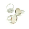 Supports de Bagues pour Cabochon Rond 12mm, Acier Inoxydable 304 finition Argenté