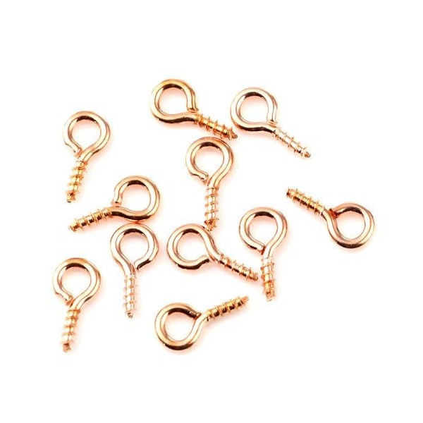 Pitons à visser 8 par 4mm Acier Inoxydable  304 finition Doré