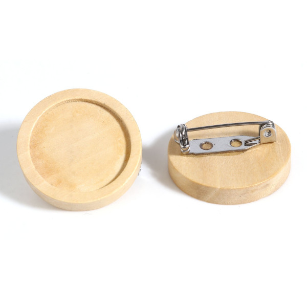 Supports de Broches plateau 20mm en Bois, Acier Inoxydable 304 finition Argent Platine