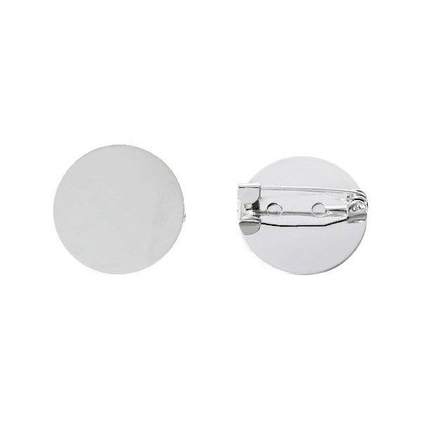 Supports de broches plateau lisse 20mm Laiton finition Argent VIF