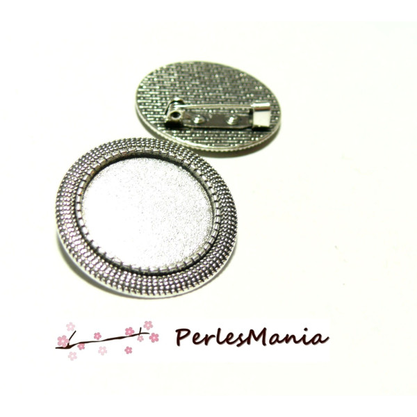 Supports Broche ARTY Triple Rond 20mm – Métal Argenté DIY